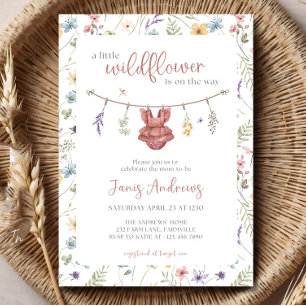 Editable A Little Wildflower Baby Shower Invitatio Invitation