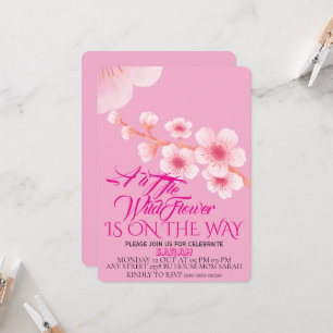 Editable A Little Wildflower Baby Shower Invitatio Invitation