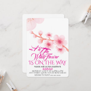 Editable A Little Wildflower Baby Shower Invitatio Invitation