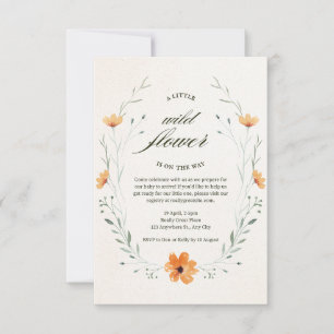 Editable A Little Wildflower Baby Shower Invitatio RSVP Card