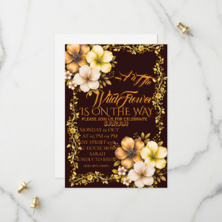 Editable A Little Wildflower Baby Shower Invitatio Save The Date