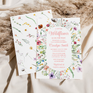 Editable A Little Wildflower Baby Shower Invitation