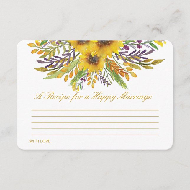 Editable a recipe for a happy marriage card (Front)