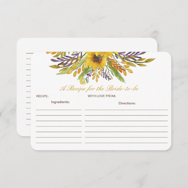 Editable A Recipe for the Bride-to-be Card (Front/Back)