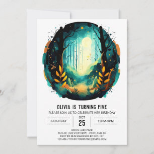 Editable Adventure Nature Woodland Birthday Invitation