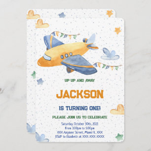 Editable Aeroplane Birthday Invitation