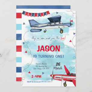 Editable Aeroplane Invitation