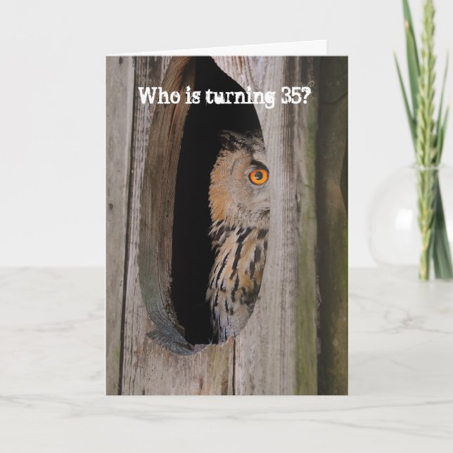 Editable Age Owl Lover Birthday Card (Front)