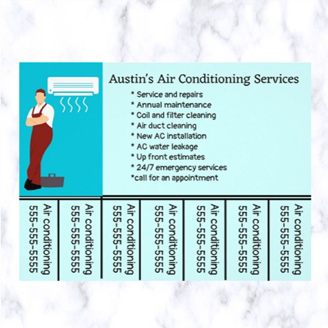 Editable Air Conditioning Service Phone Number  Flyer (What a great way to advertise your air conditioning services!)