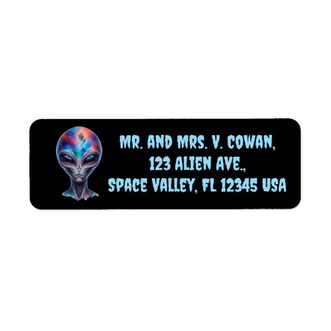 Editable Alien Being Return Address (Front)