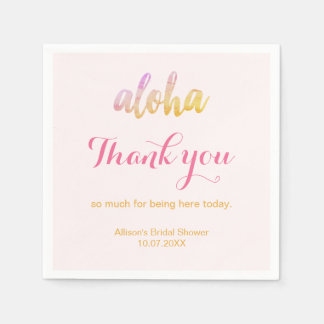 Editable Aloha Tropical Bridal Shower Napkin