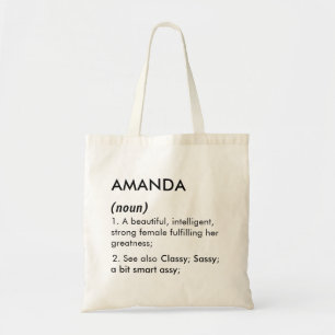 Editable Amanda name definition, custom name Tote Bag