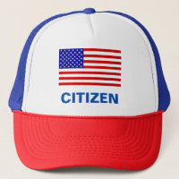 Editable American flag and citizen text