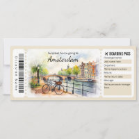 Editable Amsterdam Boarding Pass Plane ticket