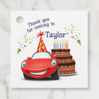 Editable and Printable Design Cars-Themed Favour Tags