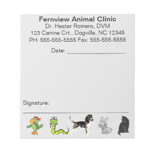 Editable Animal Clinic Notepad