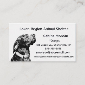 Editable Animal Shelter Business Card