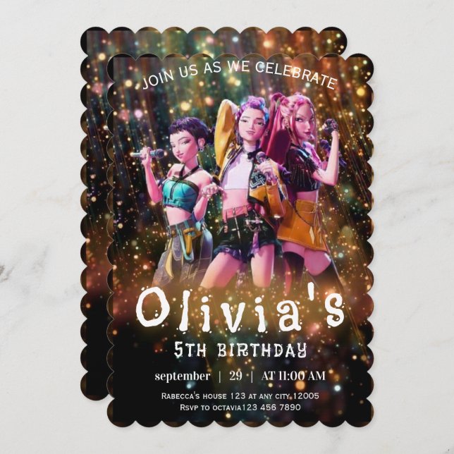 Editable Anime Birthday Invitation (Front/Back)