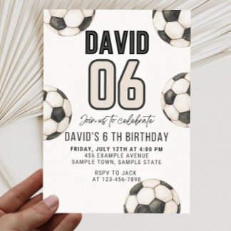 Editable ANY AGE Soccer Birthday Party Invitation