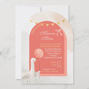 Editable Aqiqah for Baby Girl   Arch Shape Cute Go Invitation