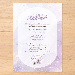 Editable Aqiqah for Baby It’s a Girl Acrylic Invitations
