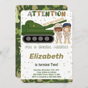 Editable Army Invitations