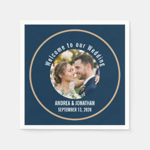 Editable Art Deco Wedding Invitation with Photo Napkin