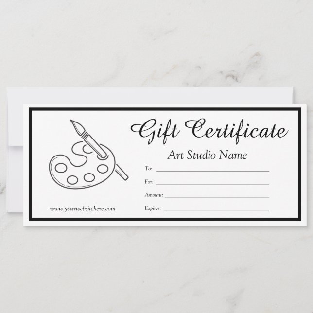 Editable Art Gift Certificate Template  (Front)