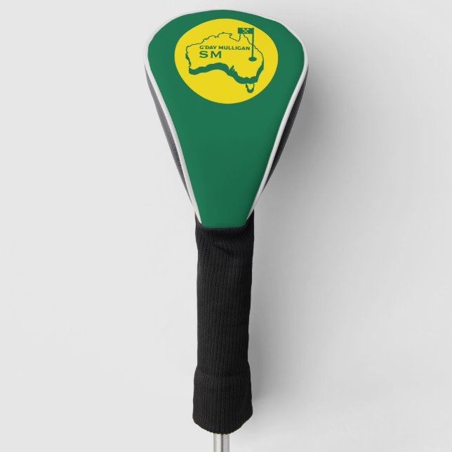 Editable Aussie Golfer Gift Golf Head Cover (Front)