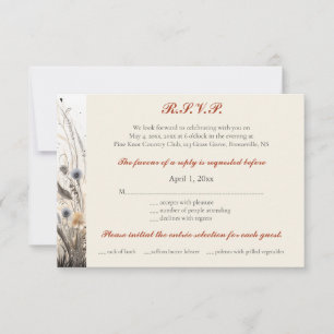 Editable Autumn Breeze Wildflowers RSVP Cards