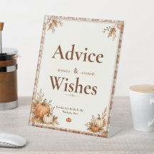 Editable Autumn Pumpkin Bridal Shower Advice Card