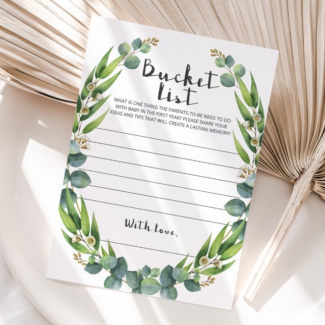 Editable Baby Bucket List Cards Greenery (Creator Uploaded)