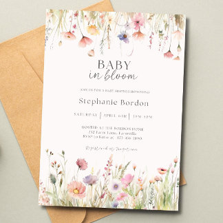 Editable Baby in Bloom Baby Shower Invitation, Wil Invitation