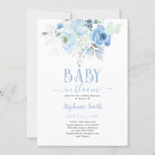 Editable Baby in Bloom Boy Baby Shower Invitation