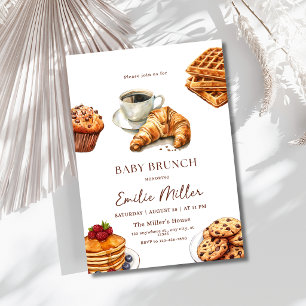 Editable Baby Shower Brunch Coffee Breakfast Party Invitation