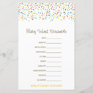 Editable Baby Word Scramble with Answer