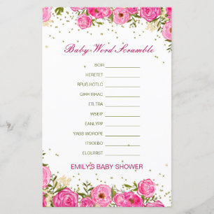 Editable Baby Word Scramble with Answer