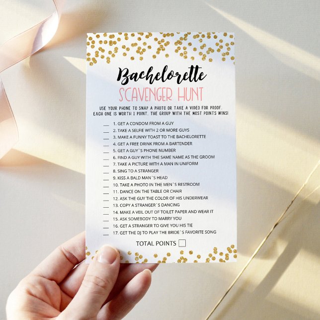Editable Bachelorette Scavenger Hunt game (Bachelorette Scavenger Hunt game)