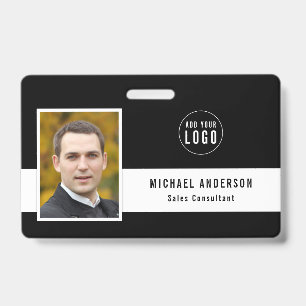 Editable Background Color Add Your Logo Photo Name ID Badge
