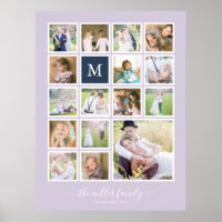 Editable Background Color Monogram Photo Collage