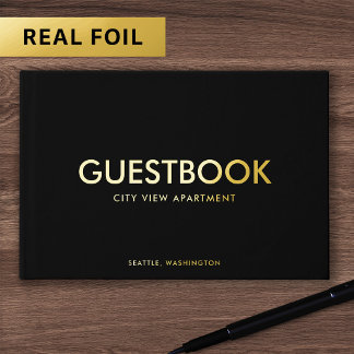 Editable Background Color Sans Serif Modern Guest Book