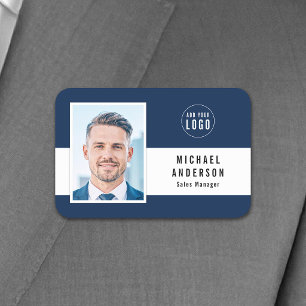 Editable Background Colour Add Your Logo Photo Name Tag