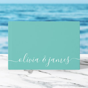 Editable Background Colour Calligraphy Wedding Guest Book