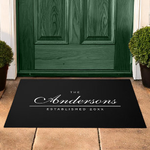 Editable Background Colour Established Family Name Doormat
