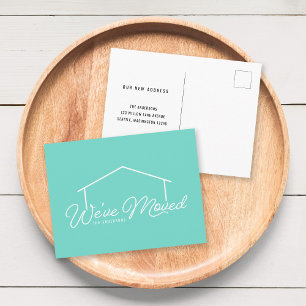 Editable Background Colour House We've Moved Postcard