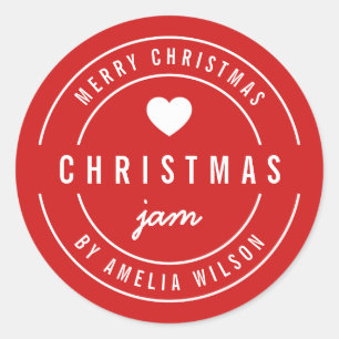 EDITABLE Background Colour Merry Christmas Jam  Classic Round Sticker