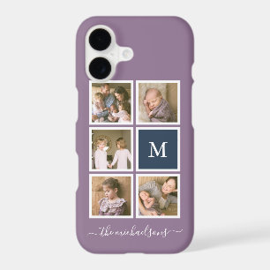 Editable Background Colour Monogram Photo Collage