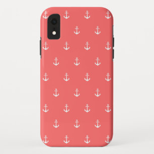 Editable Background Colour Nautical Anchor iPhone XR Case