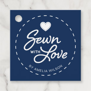 EDITABLE Background Colour Sewn with Love Tag