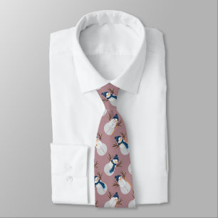Editable Background Colour Snowman Tie